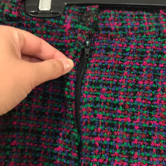 ๐Last Call Before Donation๐ Vintage colourful tweed wool blend mini skirt - Picture 7 of 11
